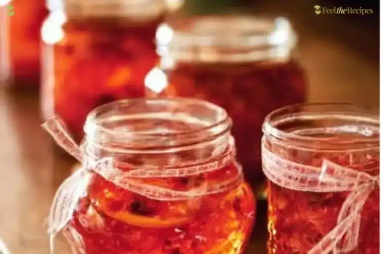 Delicious Orange Cranberry Christmas marmalade in a jar
