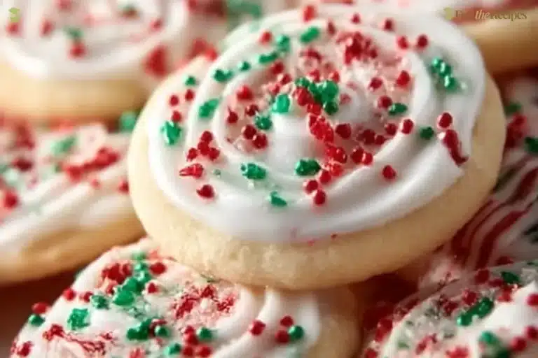 Delicious peppermint meltaways arranged on a festive plate with mint leaves.