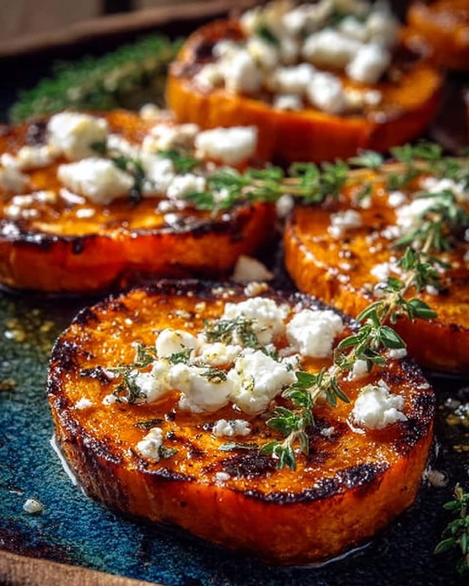 Roasted Sweet Potato Rounds with Honey & Feta
