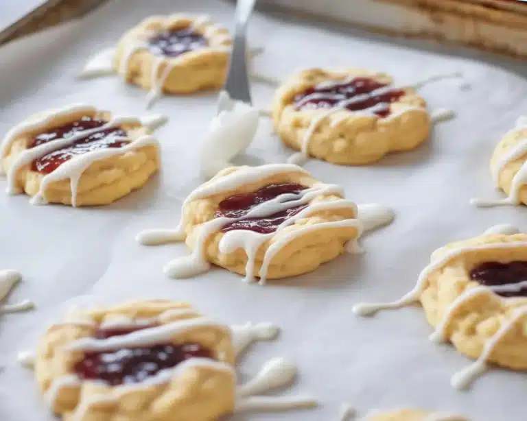 Delicious raspberry shortbread cookies with buttery almond flavor and raspberry jam filling.