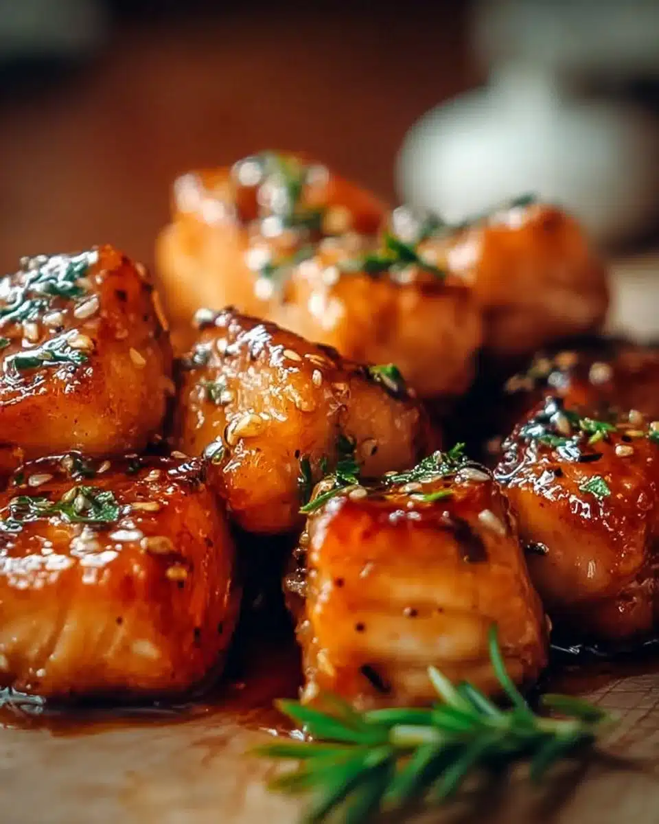 Air Fryer Honey Garlic Salmon Bites
