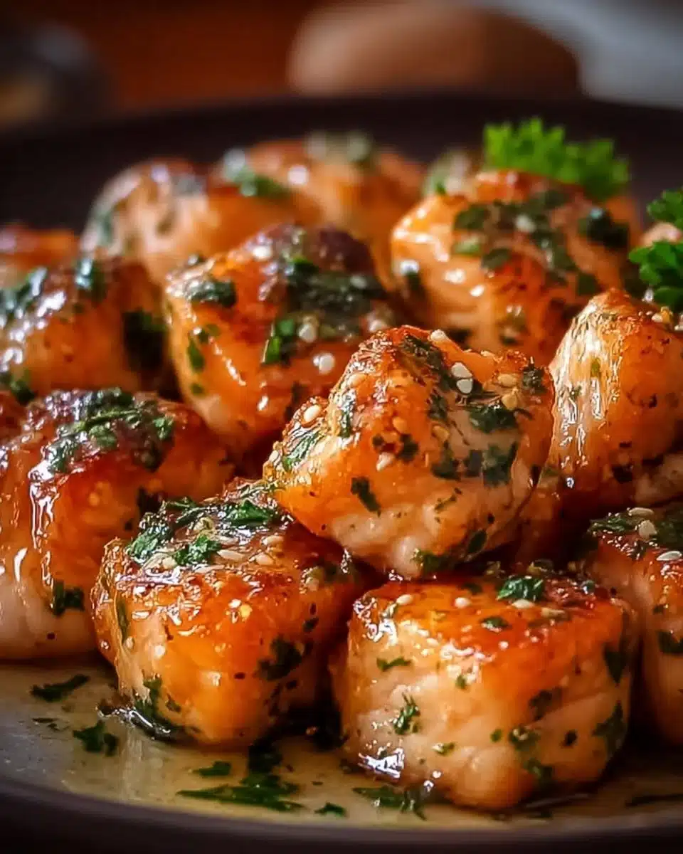 Air Fryer Honey Garlic Salmon Bites