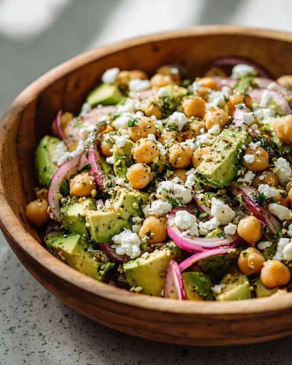 Chickpea Feta Avocado Salad