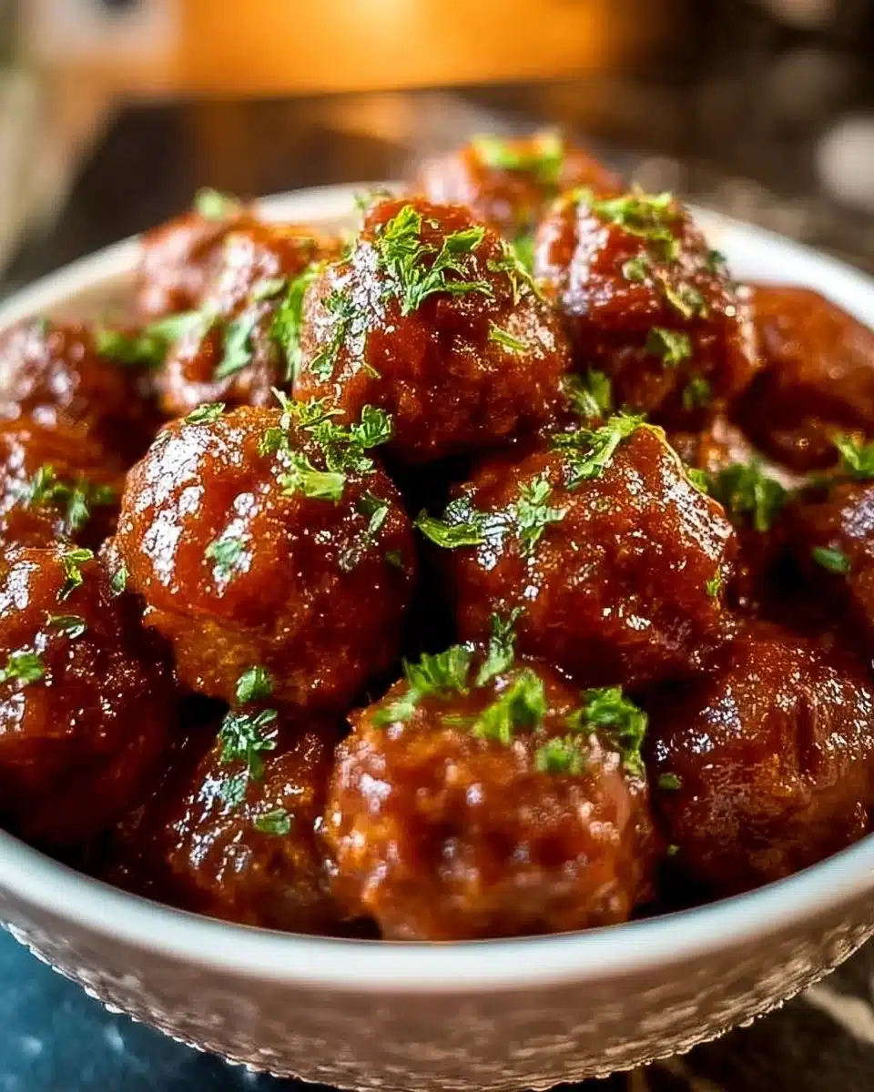 Classic Crockpot Cocktail Meatballs - moanaskitchen