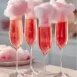 Colorful cotton candy mocktails served in decorative glasses