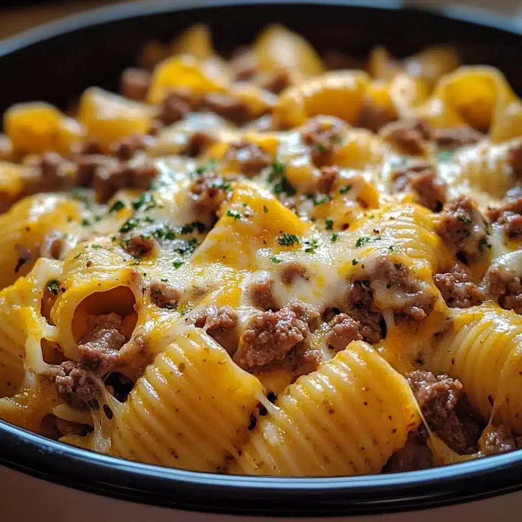 Crockpot Cheesy Ranch Beef Pasta Shells