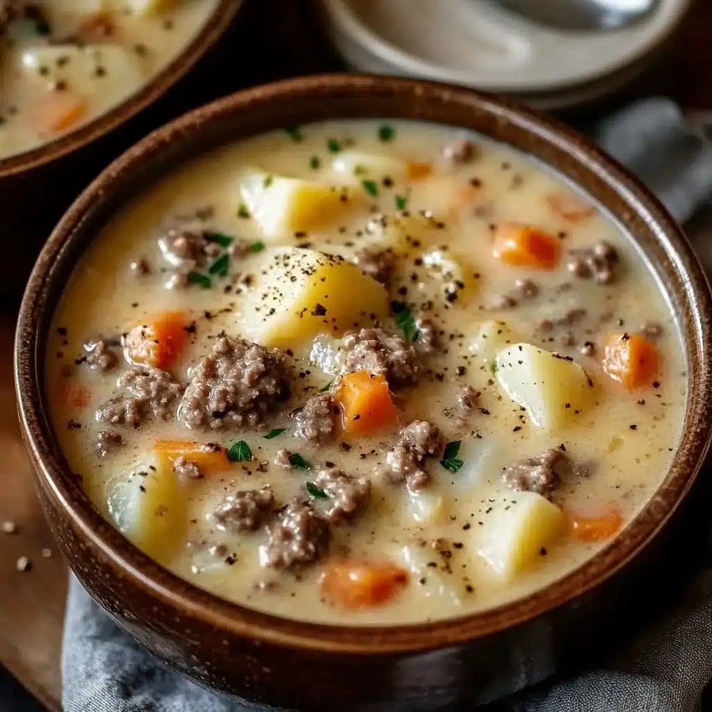 Crockpot Creamy Potato & Hamburger Soup