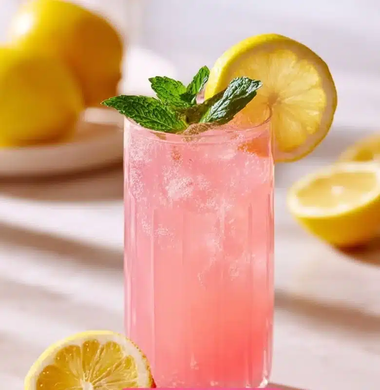 Cupid’s Pink Lemonade Mocktail
