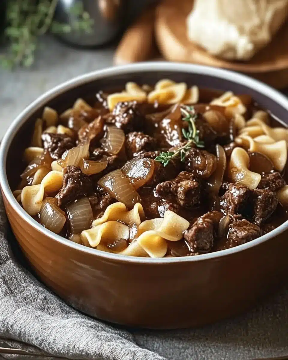 Easy One-Pot French Onion Beef and Noodles for a Hearty Meal