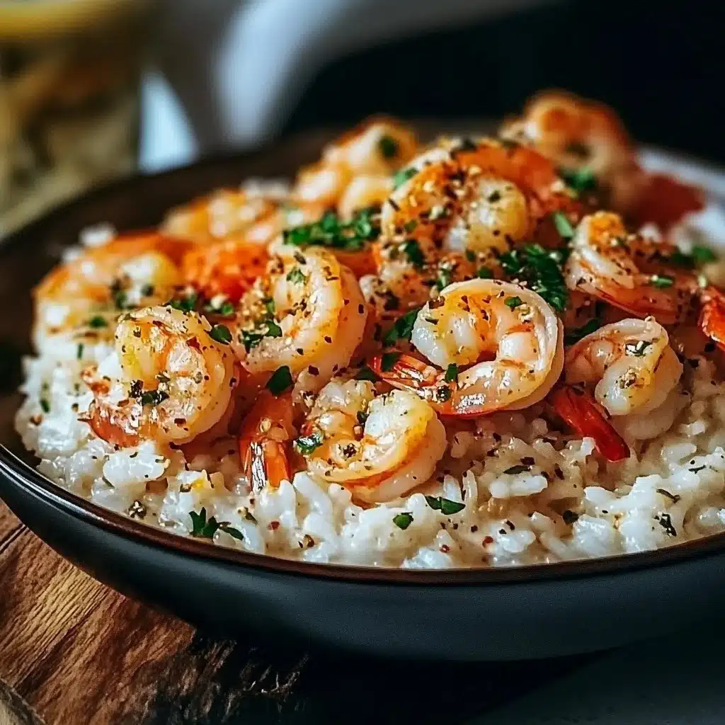 Easy Shrimp and Rice with Creamy Garlic Butter