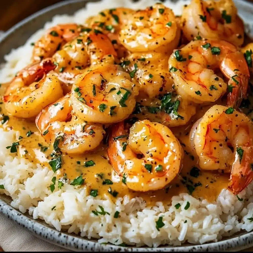 Easy Shrimp and Rice with Creamy Garlic Butter