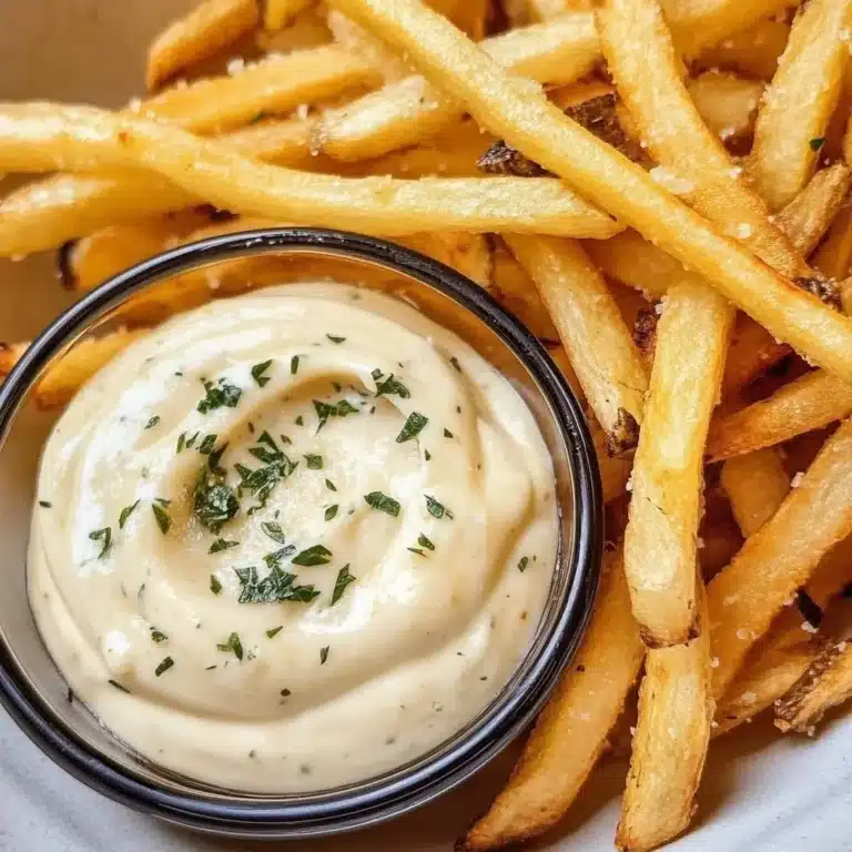 Homemade Garlic Aioli served in a bowl with fresh garlic and herbs