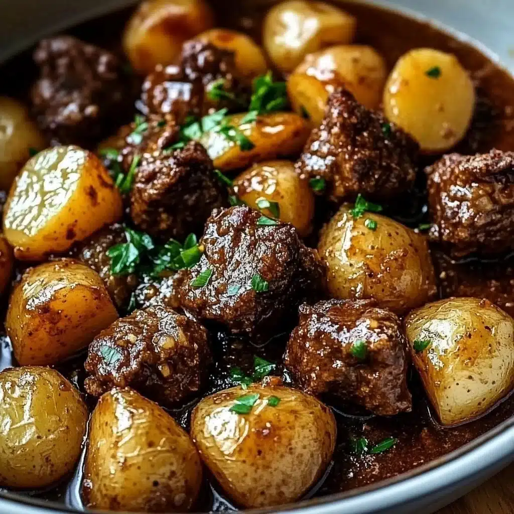 Garlic Butter Beef Bites with Baby Potatoes