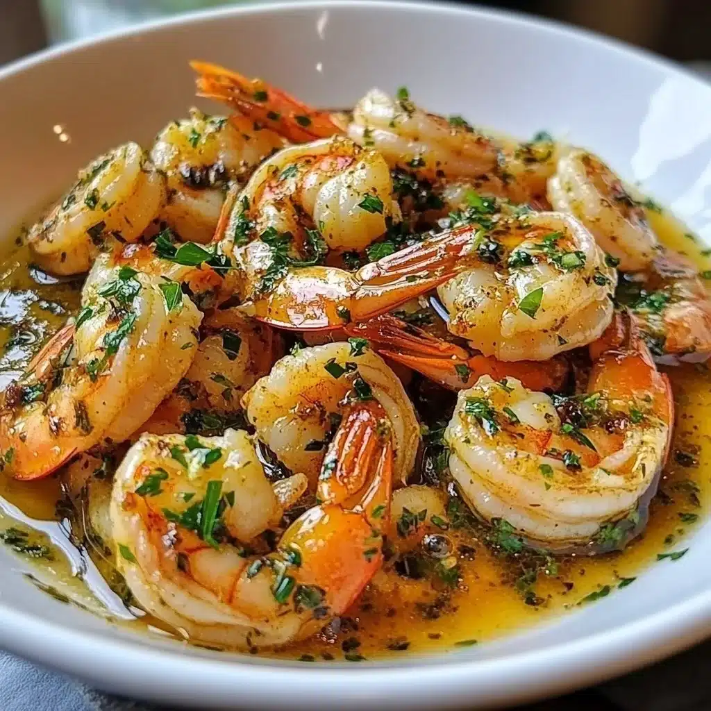 Deliciously cooked Garlic Butter Shrimp with herbs and spices.
