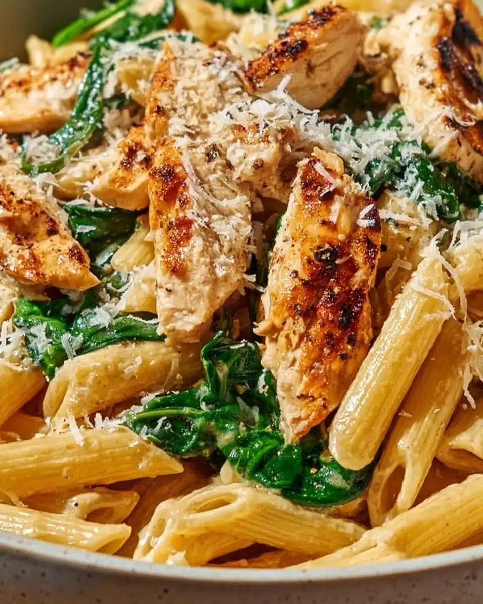 Healthy Garlic Parmesan Chicken Pasta
