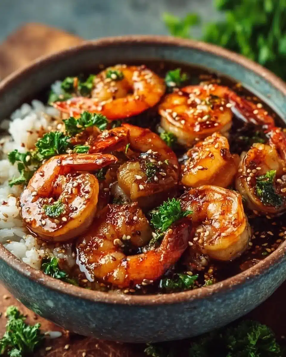Irresistible Honey Garlic Shrimp Bowls