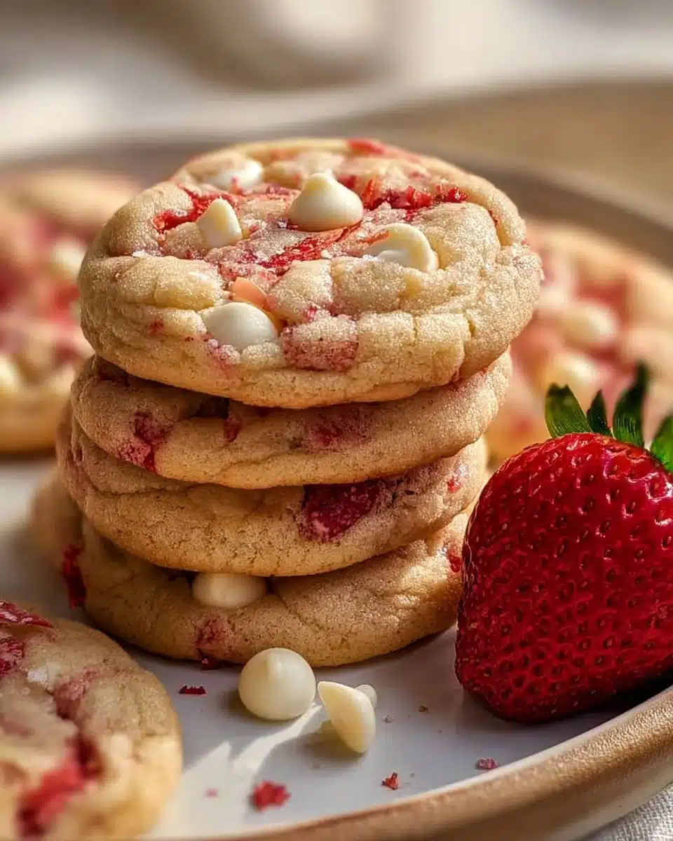 Irresistible Valentine’s Strawberry White Chocolate Cookies