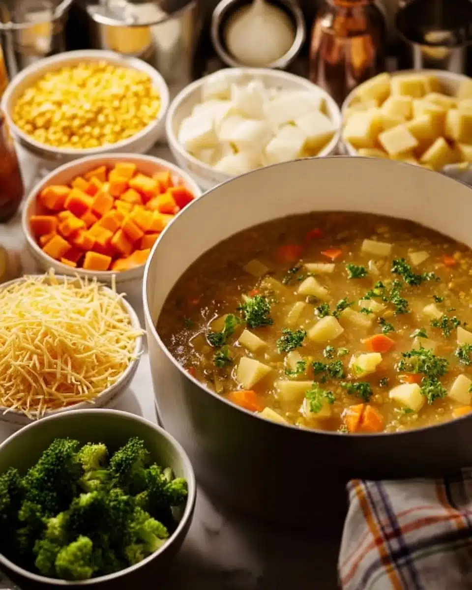 One Pot Creamy Vegetable Soup