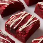 Delicious homemade Red Velvet Brownies with cream cheese frosting