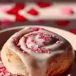 Delicious red velvet cinnamon rolls for Valentine's Day celebration
