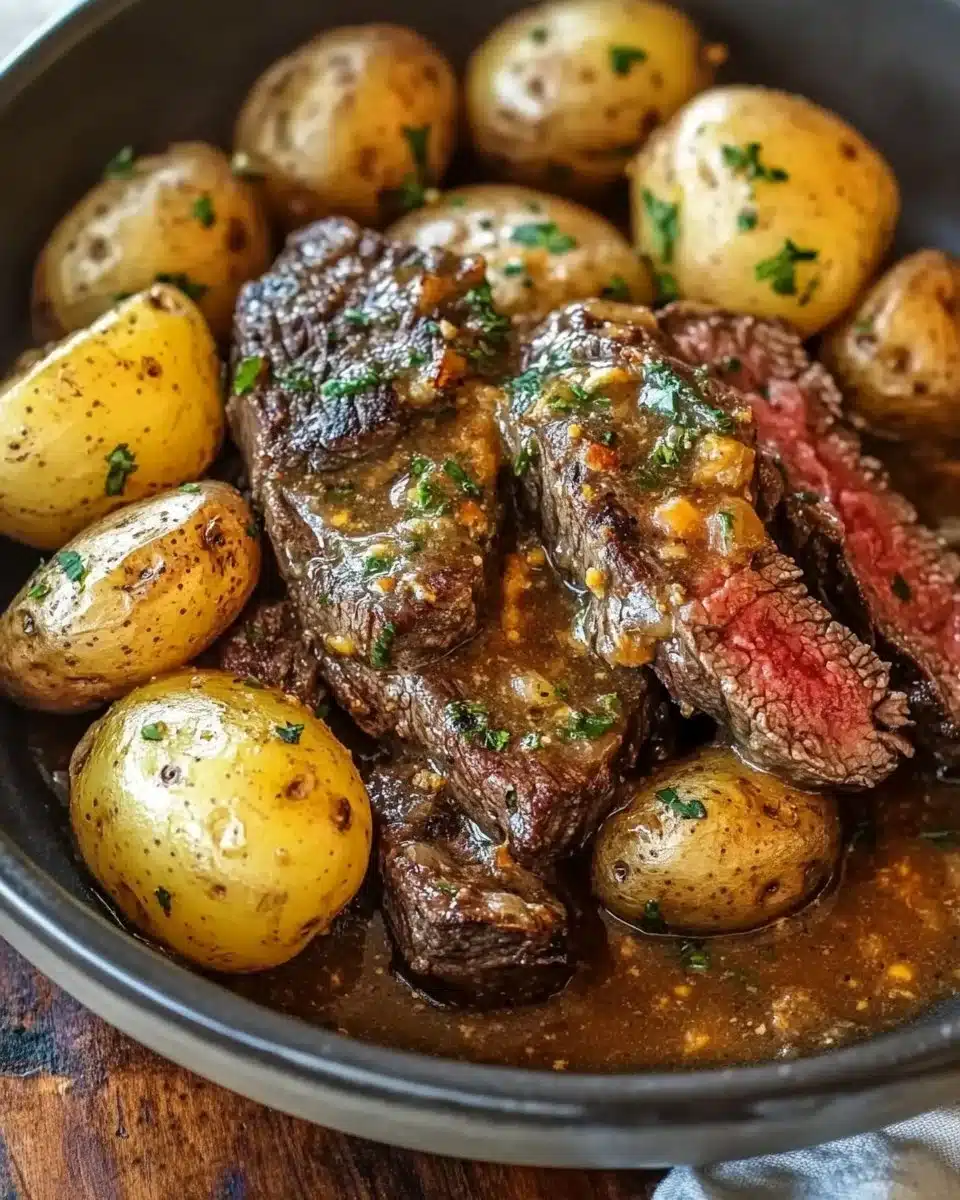 Slow Cooker Cowboy Butter Steak & Potatoes
