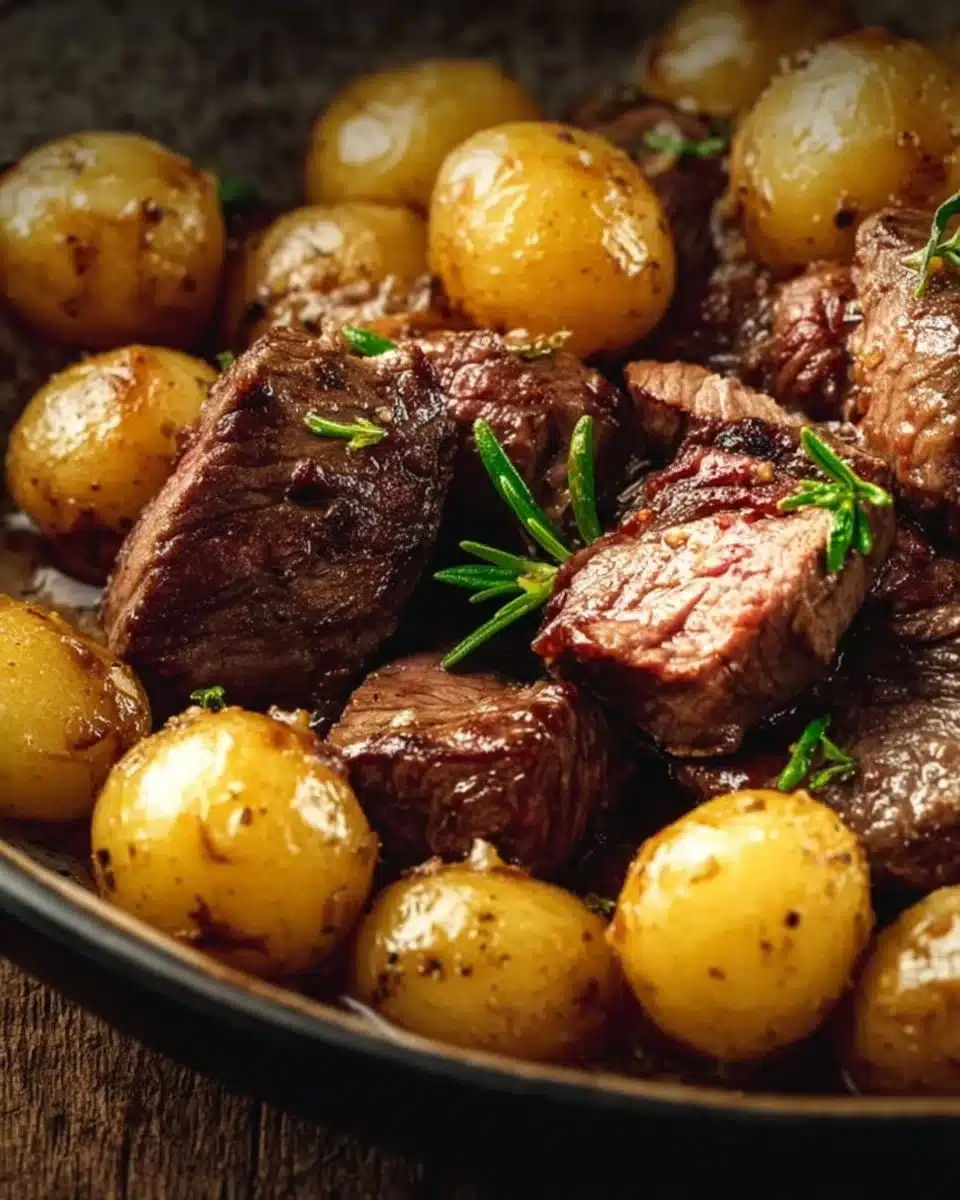 Slow Cooker Sirloin Tip Steak and Potatoes