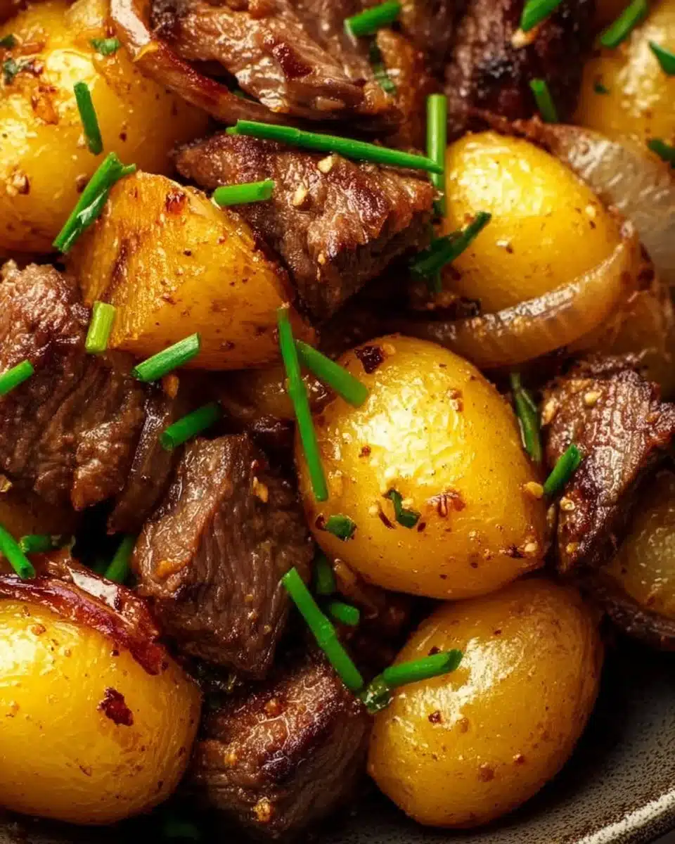 Slow Cooker Sirloin Tip Steak and Potatoes