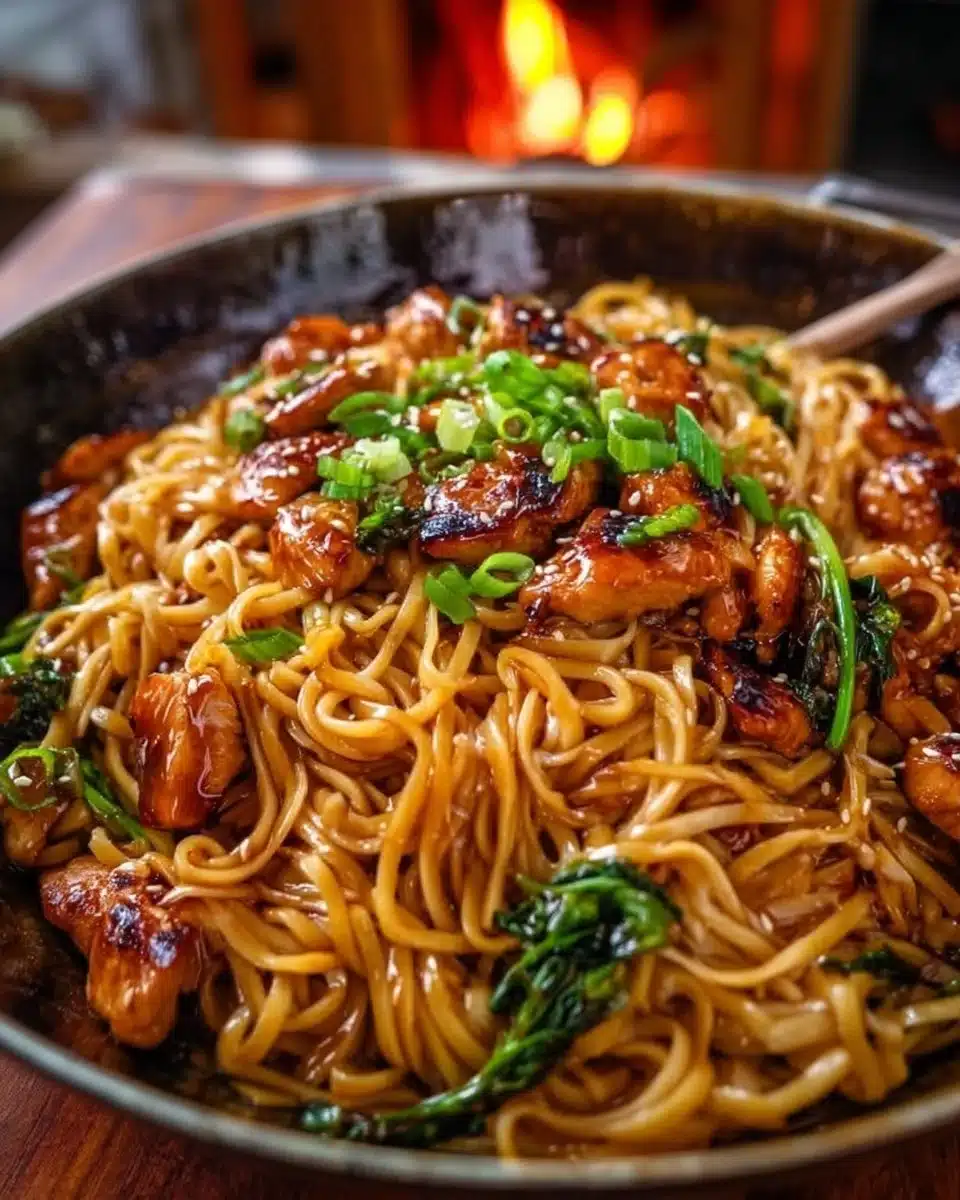 Sticky Garlic Chicken Noodles