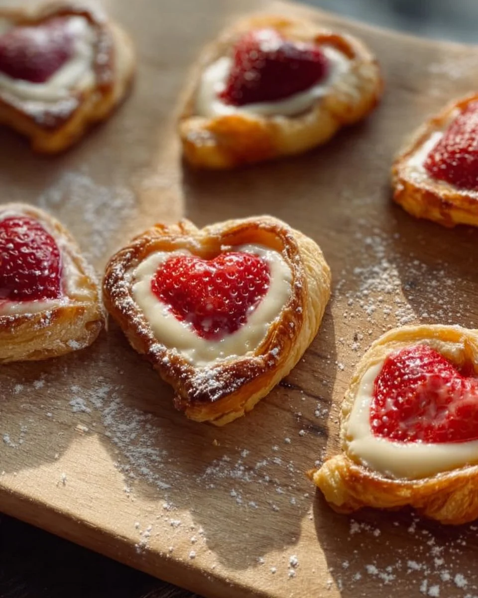 Strawberry Cheesecake Danish Hearts