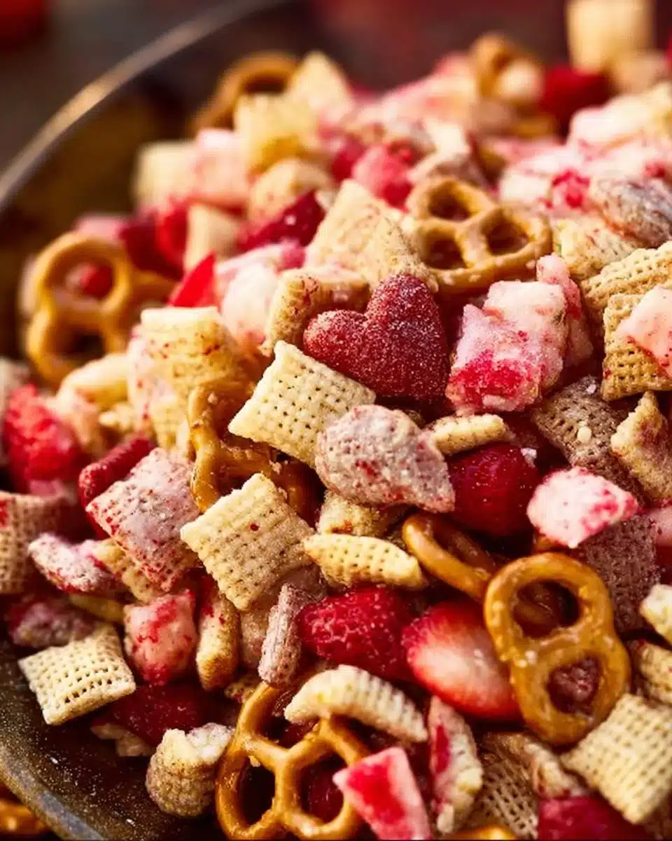 Strawberry Valentine's Chex Mix