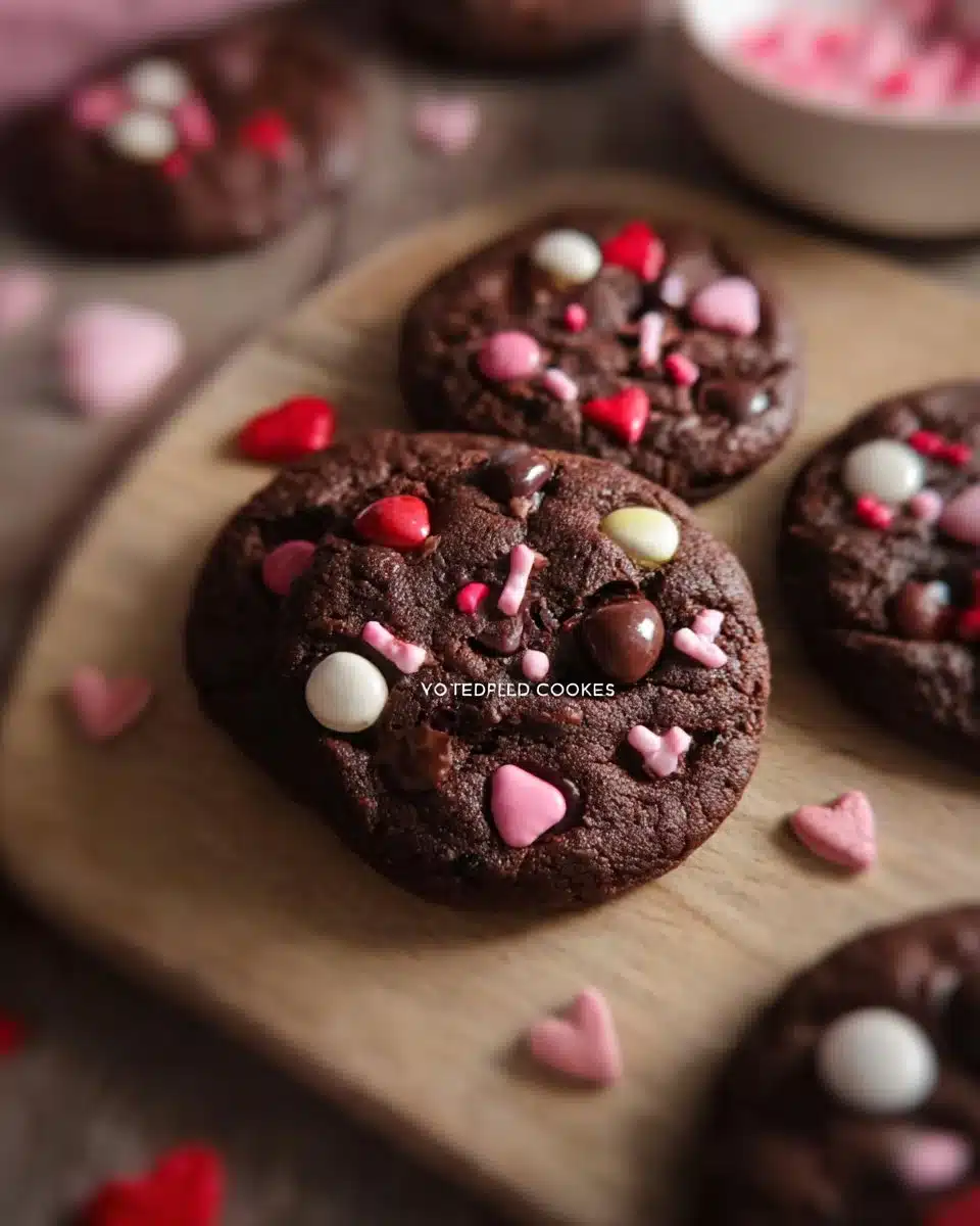 Valentine's Chocolate M&M Cookies