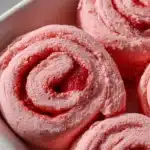 Valentine's Rolls filled with strawberries for a romantic dessert treat