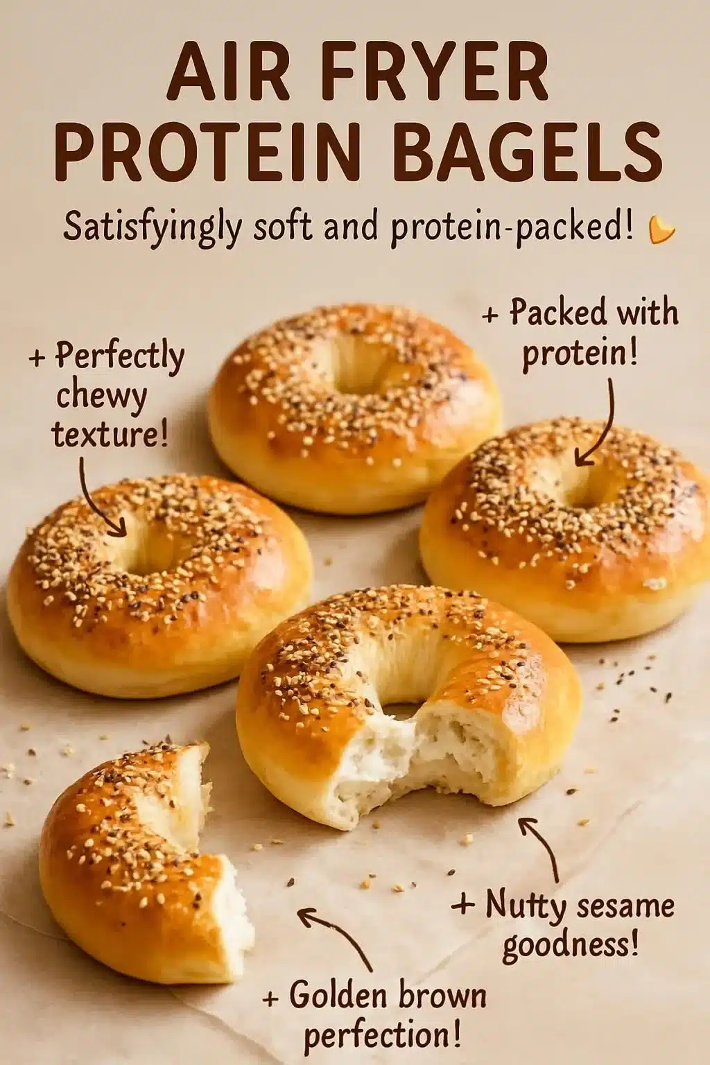 Air Fryer Protein Bagels