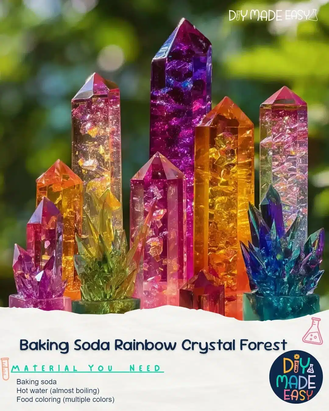 Baking Soda Rainbow Crystal Forest