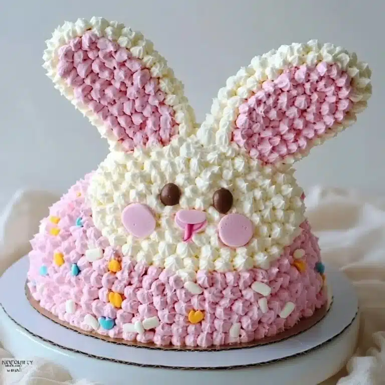 Beginner Easter Bunny Cut Up Cake decorated for a festive celebration