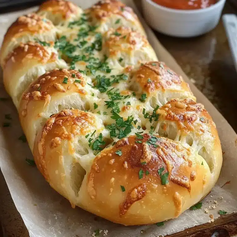 Cheesy stuffed garlic bread rolls baked to perfection, golden brown and fluffy.