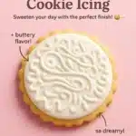 Classic sugar cookie icing poured over decorated cookies
