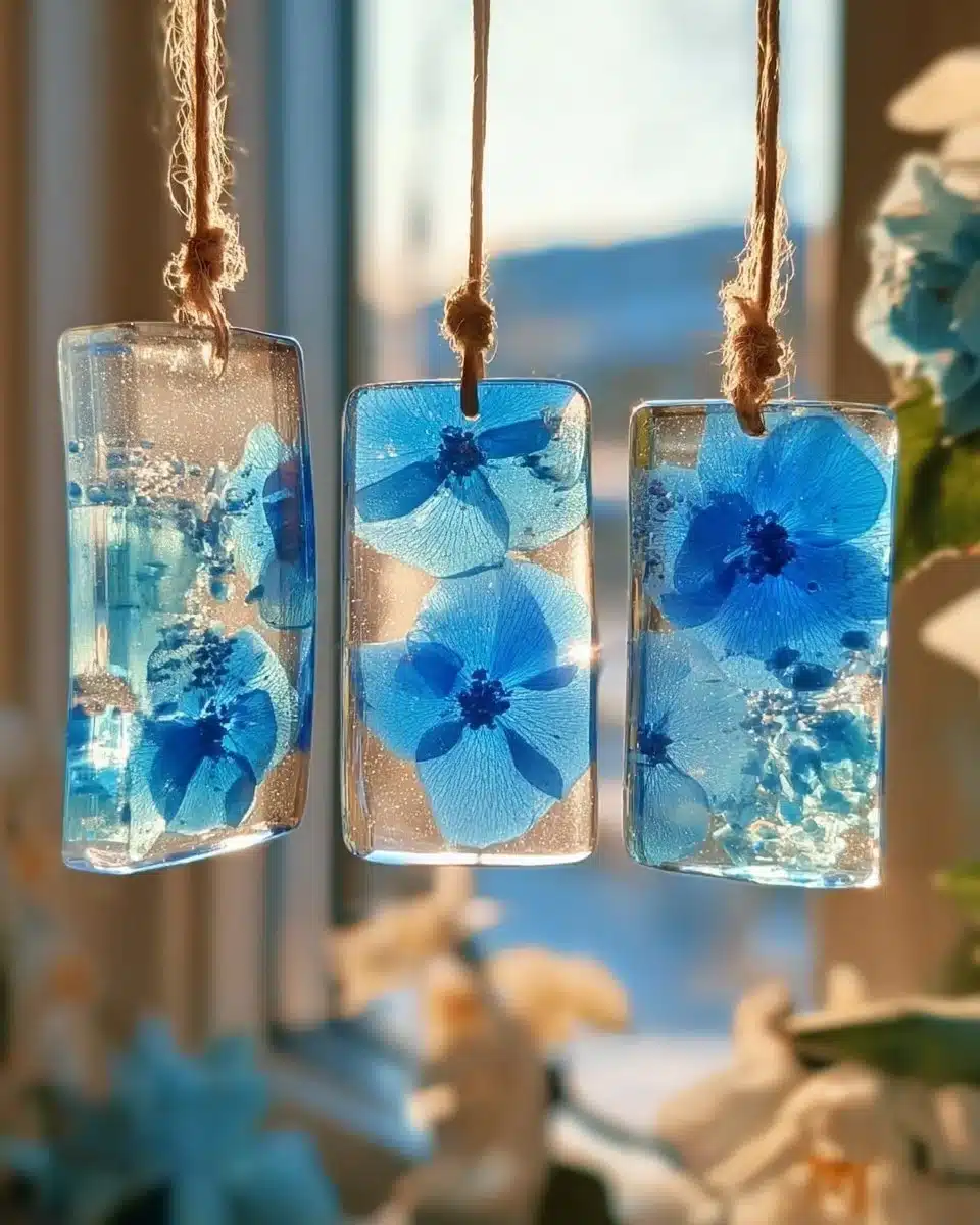 DIY Blue Crayon Suncatchers