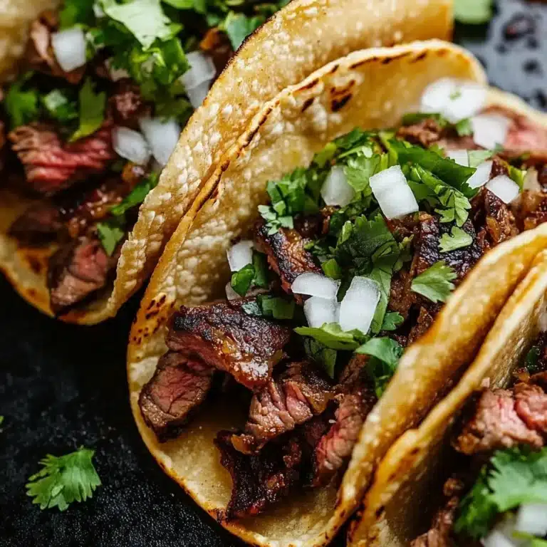 Grilled beef Mexican street tacos served with fresh toppings and cilantro
