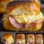 Ham and Havarti Cheese Sliders served on a platter