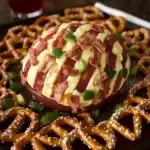 Jalapeño Popper Football Cheese Ball for game day party appetizers