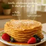 Delicious oatmeal crepes served with fresh fruit and syrup