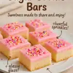 Deliciously baked sugar cookie bars topped with sprinkles