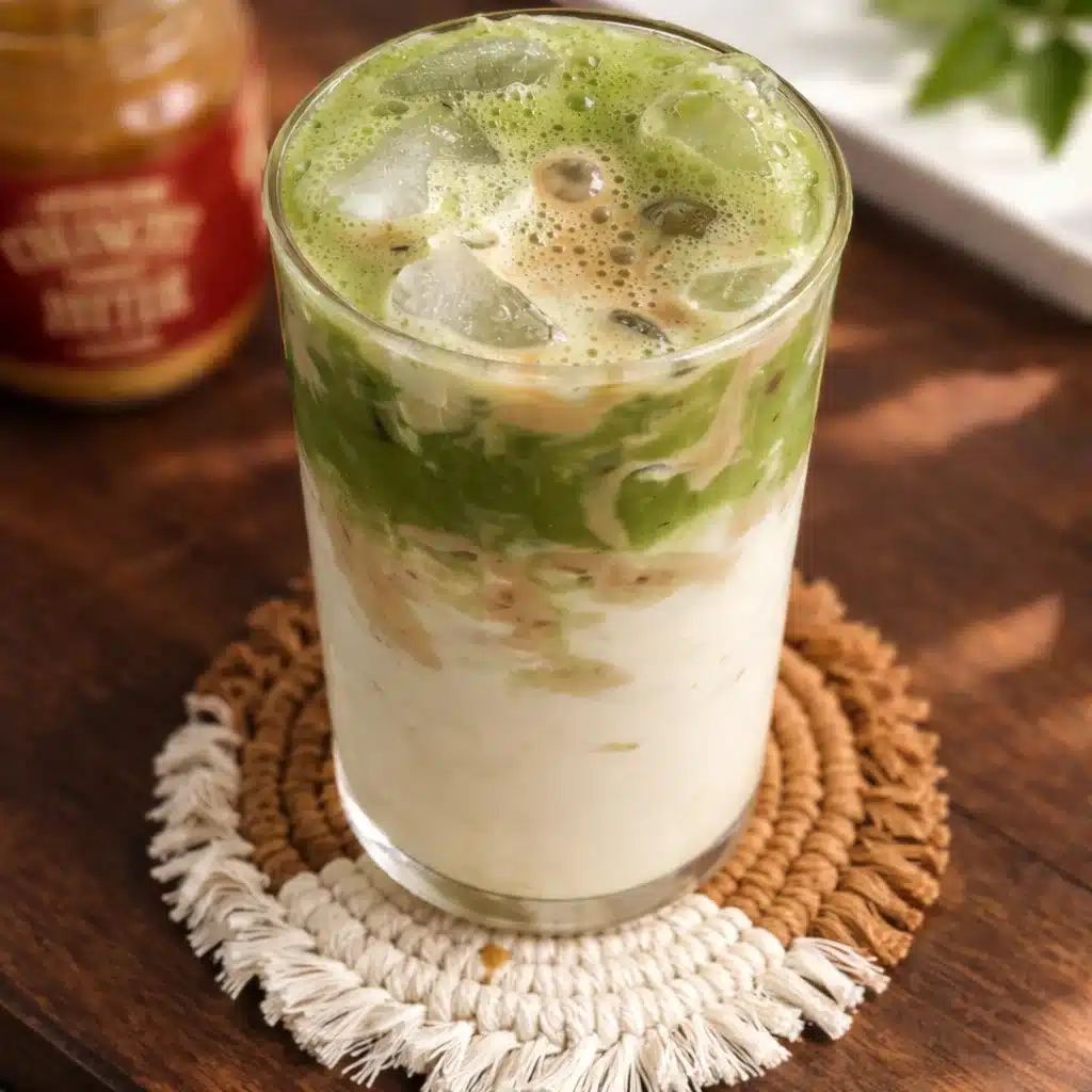 Delicious matcha cookie butter in a bowl, showcasing its smooth texture and vibrant color.