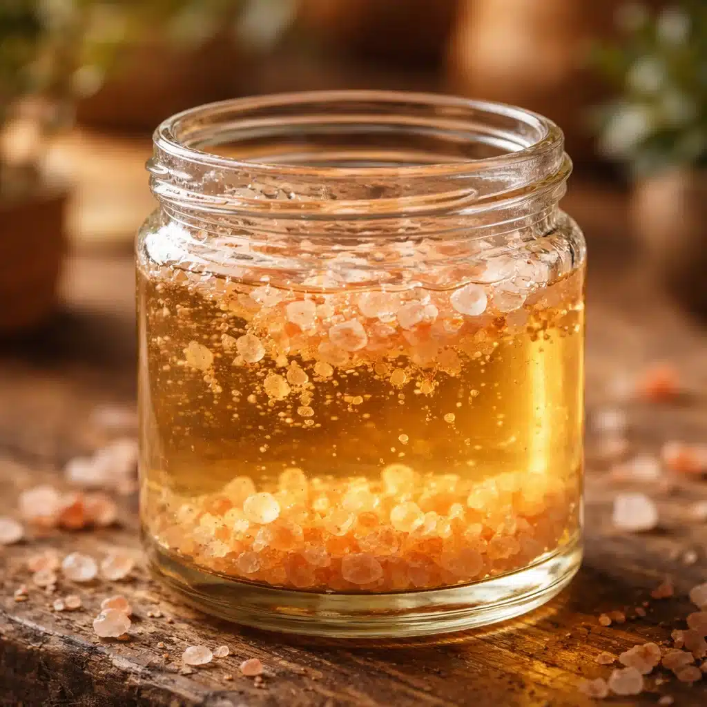 Sole Water Recipe preparation with Himalayan salt for hydration and health benefits.