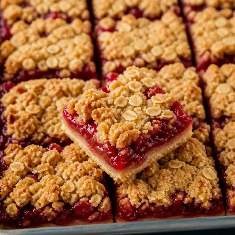 Classic Rhubarb Crumble Bars