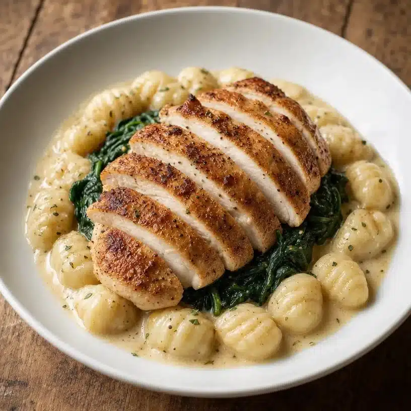 Creamy chicken gnocchi soup slow cooked for a delicious meal