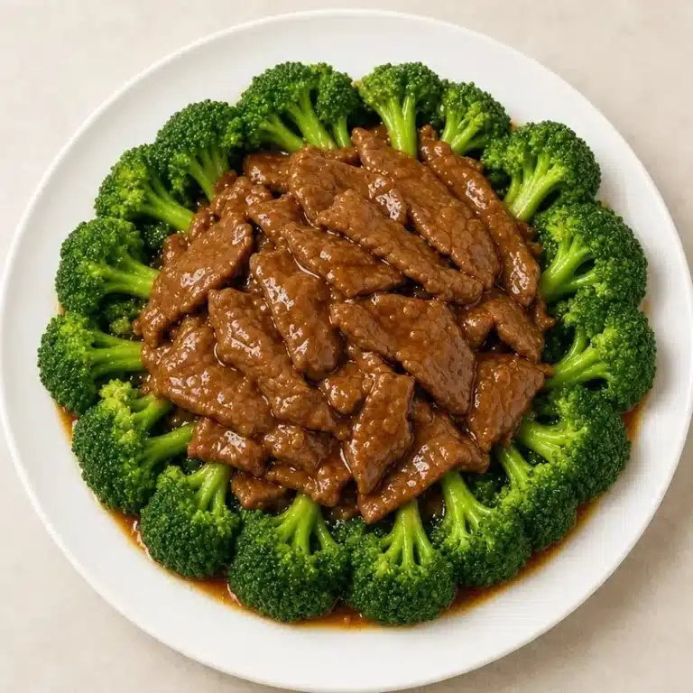 Delicious slow cooker beef and broccoli served with rice