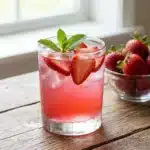 Delicious homemade strawberry electrolyte drink recipe with fresh ingredients.