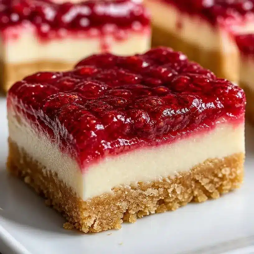 No Bake Rhubarb Cheesecake Squares